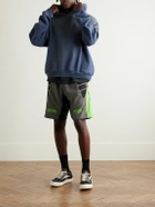 Satoshi Nakamoto - Tech Straight-Leg Mesh-Panelled Colour-Block Nylon Drawstring Shorts - Green