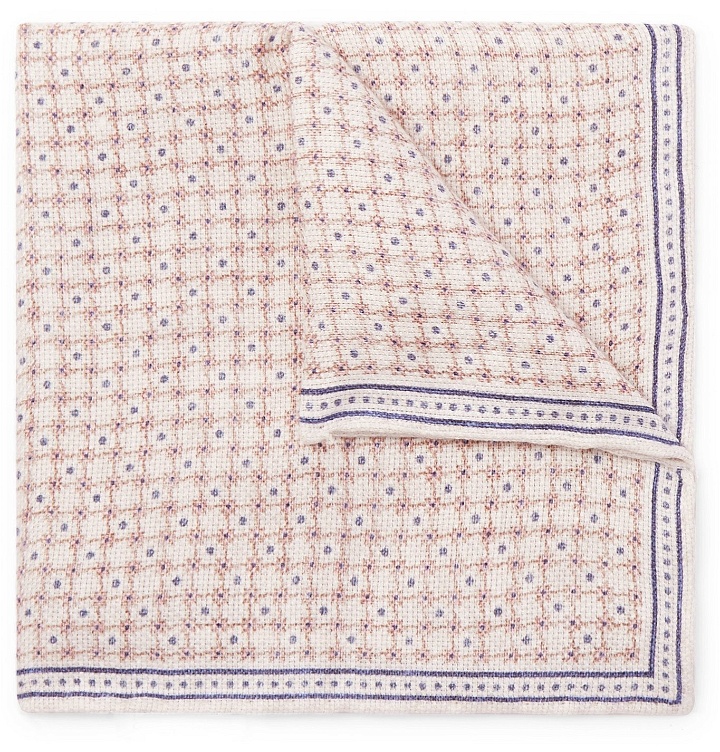 Photo: Brunello Cucinelli - Printed Linen and Cotton-Blend Pocket Square - Neutrals