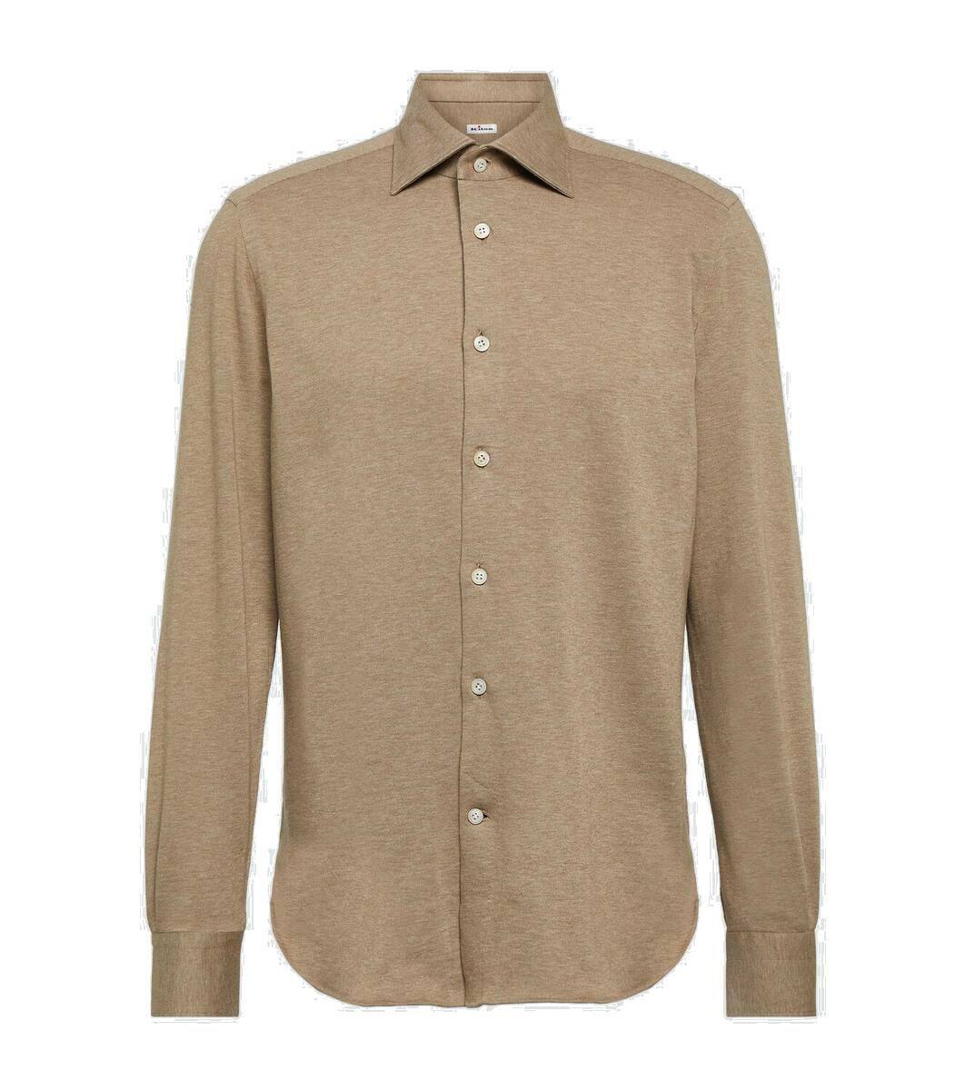 Kiton Green Blue Cotton Shirt main image 0