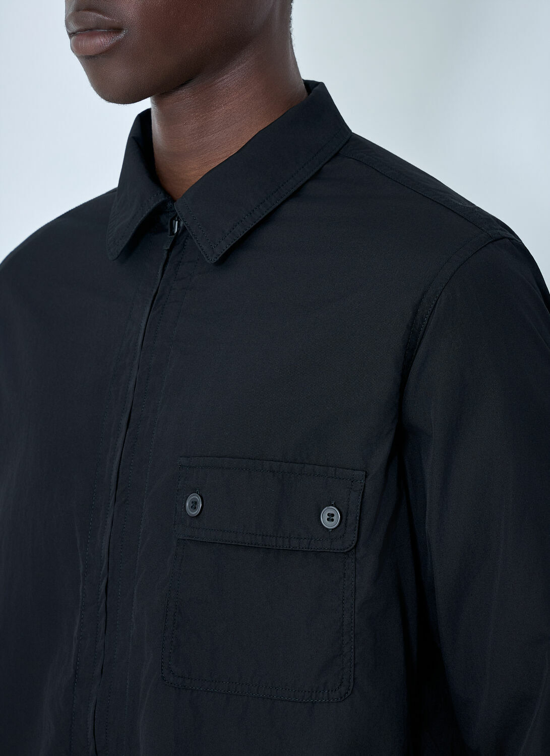 Yohji Yamamoto Chain Stitch Broad Zip Open Blouse