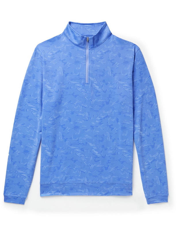 Photo: Peter Millar - Perth Printed Tech-Jersey Half-Zip Golf Top - Blue