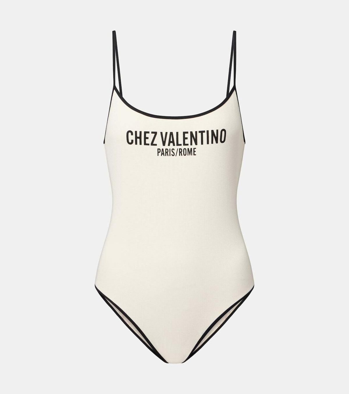 Valentino Logo printed piqué swimsuit