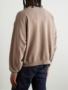 Remi Relief - Distressed Cotton-Jersey Sweatshirt - Brown
