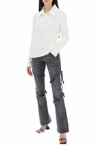 COURREGES cotton piqué polo shirt White