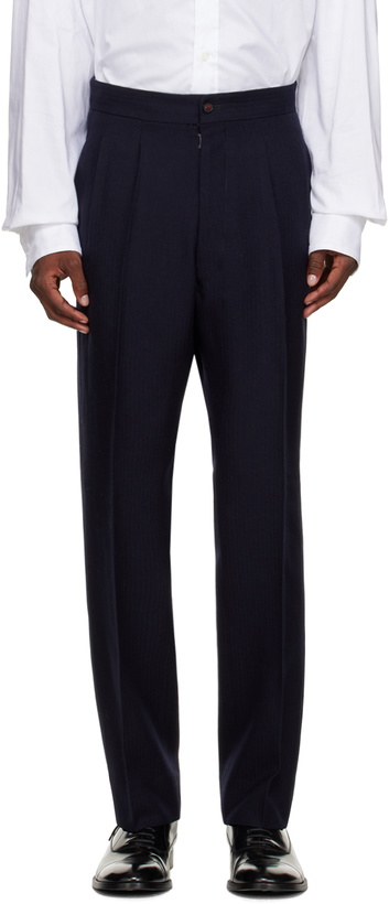 Photo: Maison Margiela Navy Pleated Trousers