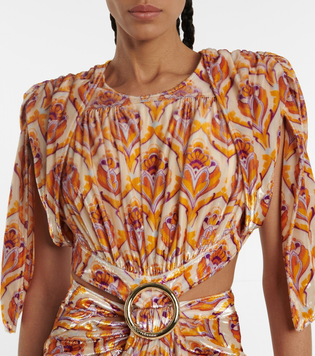 ワンピース RABANNE DRESS CUT OUT RABANNE Embellished cutout jersey maxi dress | NET-A-PORTER