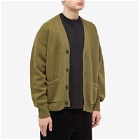 Margaret Howell Men's Boxy Cardigan in Olive Green