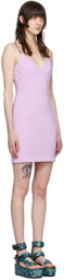 Versace Jeans Couture Purple Logo Mini Dress