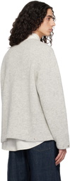Lady White Co. Gray V-Neck Snap Sweater