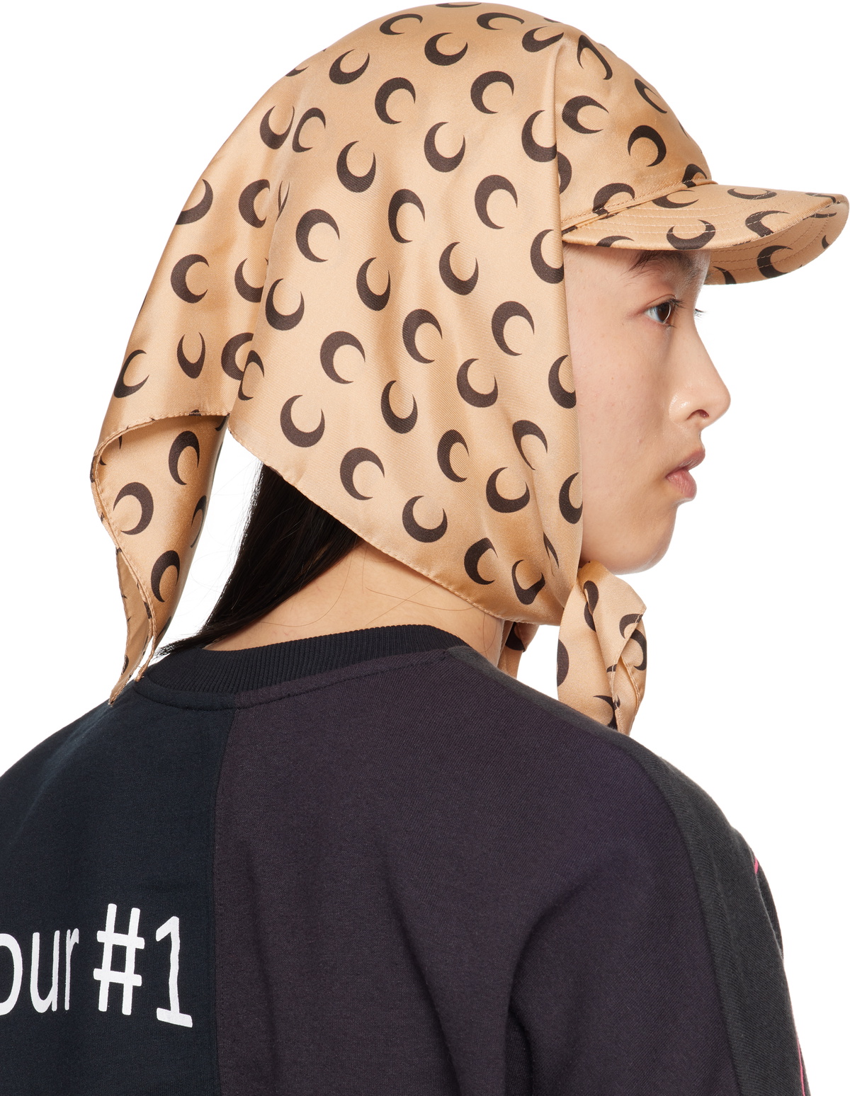 帽子 MARINE SERRE Regenerated CAP Marine Serre: Beige Regenerated Tote Bags Baseball Cap | SSENSE