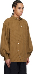Glass Cypress Brown Curved Denim Shirt