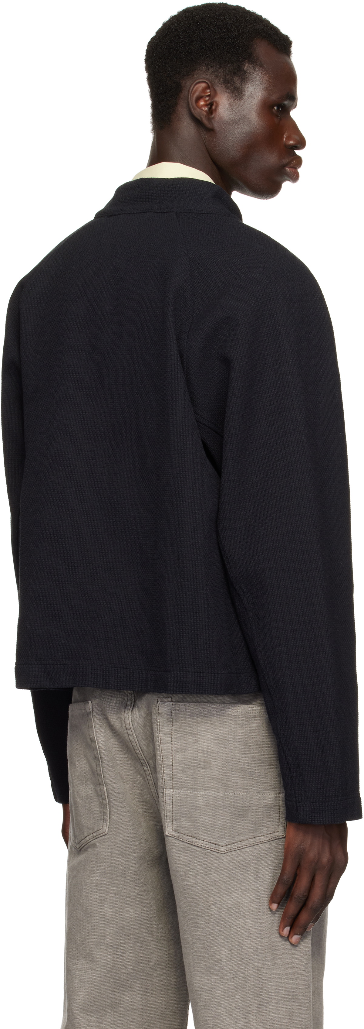 mfpen Black Leisure Woven Zip Up Sweater mfpen