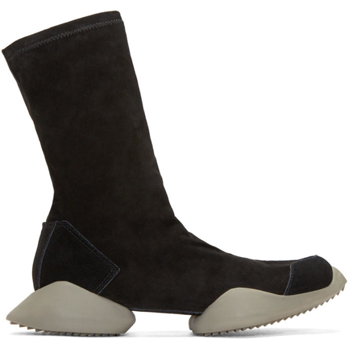 Photo: Rick Owens Black Suede adidas by Rick Owens High-Top Sneakers