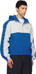 We11done Blue & Gray Logo Tape Track Jacket