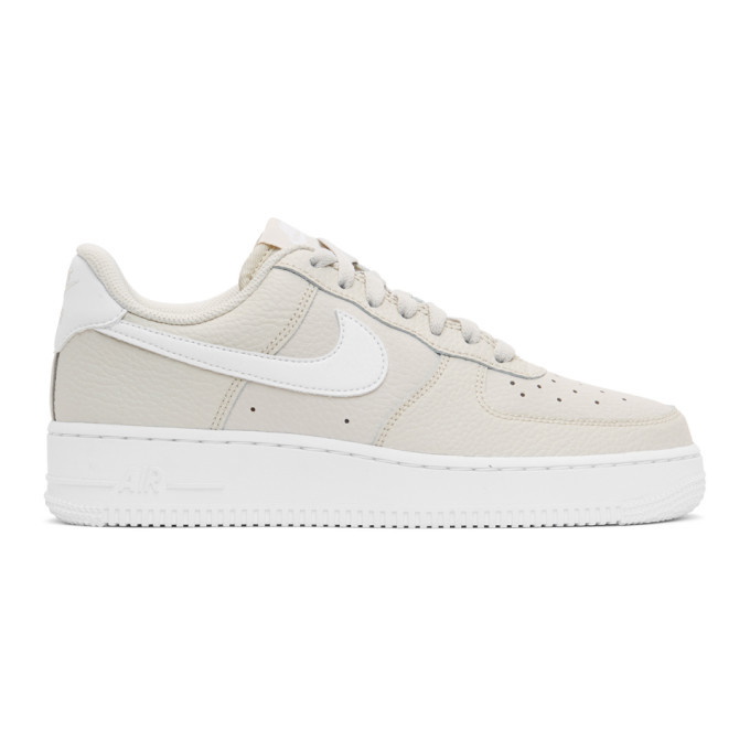 Photo: Nike Taupe and White Air Force 1 07 Sneakers