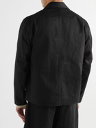 Adish - Logo-Embroidered Wool-Trimmed Cotton Chore Jacket - Black