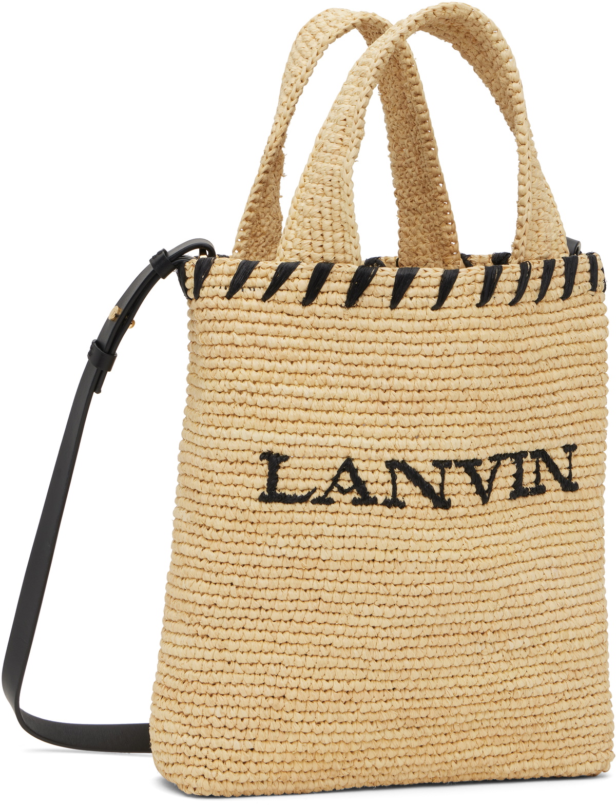 Lanvin Beige 'Lanvin' Nano Raffia Tote