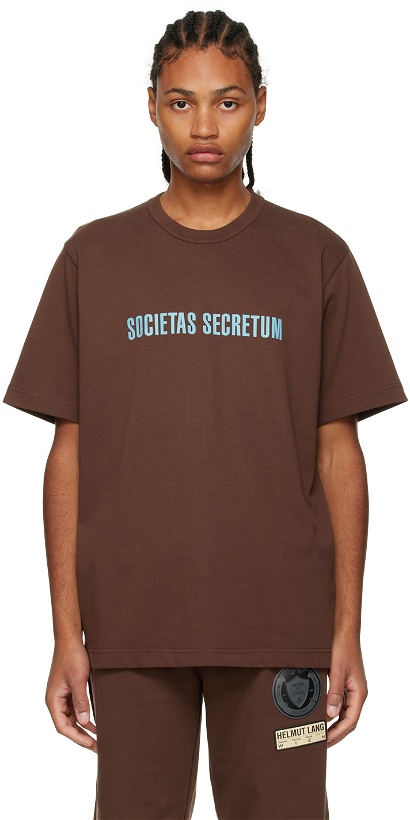 Photo: Helmut Lang Brown 'Societas' T-Shirt