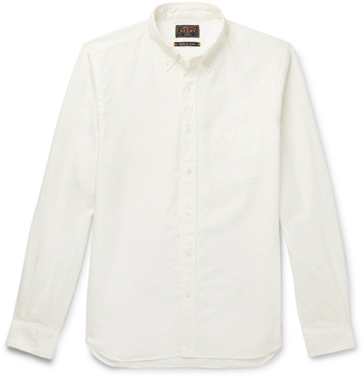 Photo: Beams Plus - Button-Down Collar Linen Oxford Shirt - White