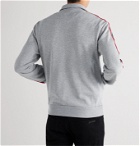 Moncler - Striped Melangé Loopback Cotton-Jersey Zip-Up Sweatshirt - Gray