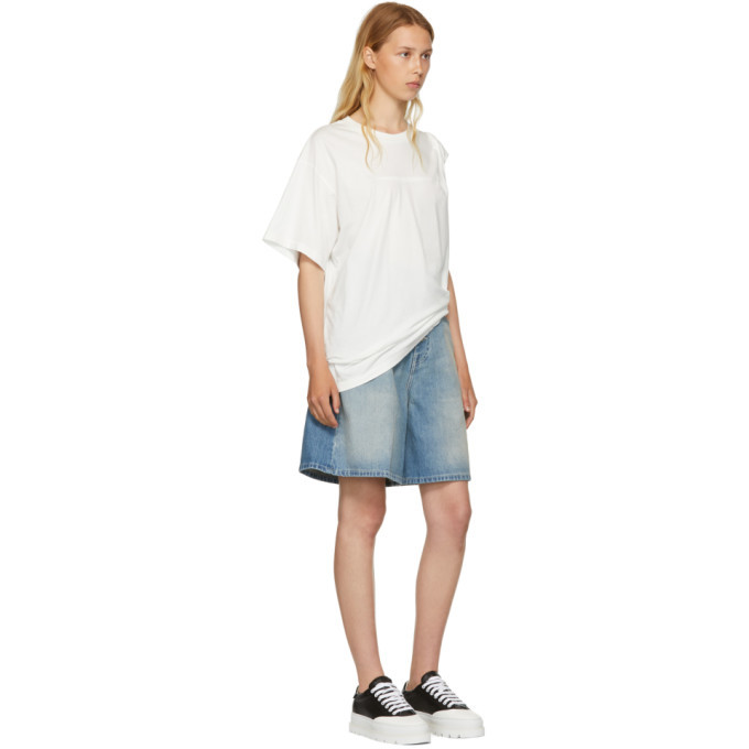 MM6 Maison Martin Margiela ホワイト シアー　Tシャツ MM6 Maison Martin Margiela White Middle Seam T-Shirt MM6 Maison