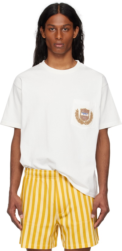 Photo: Bode Off-White Sportsman Patch Pocket T-shirt