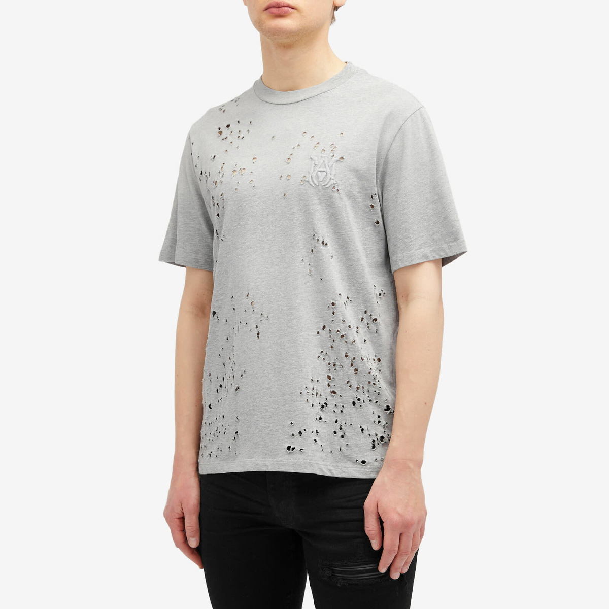 AMIRI Men's MA Shotgun Embroidered Logo T-Shirt in Grey Amiri