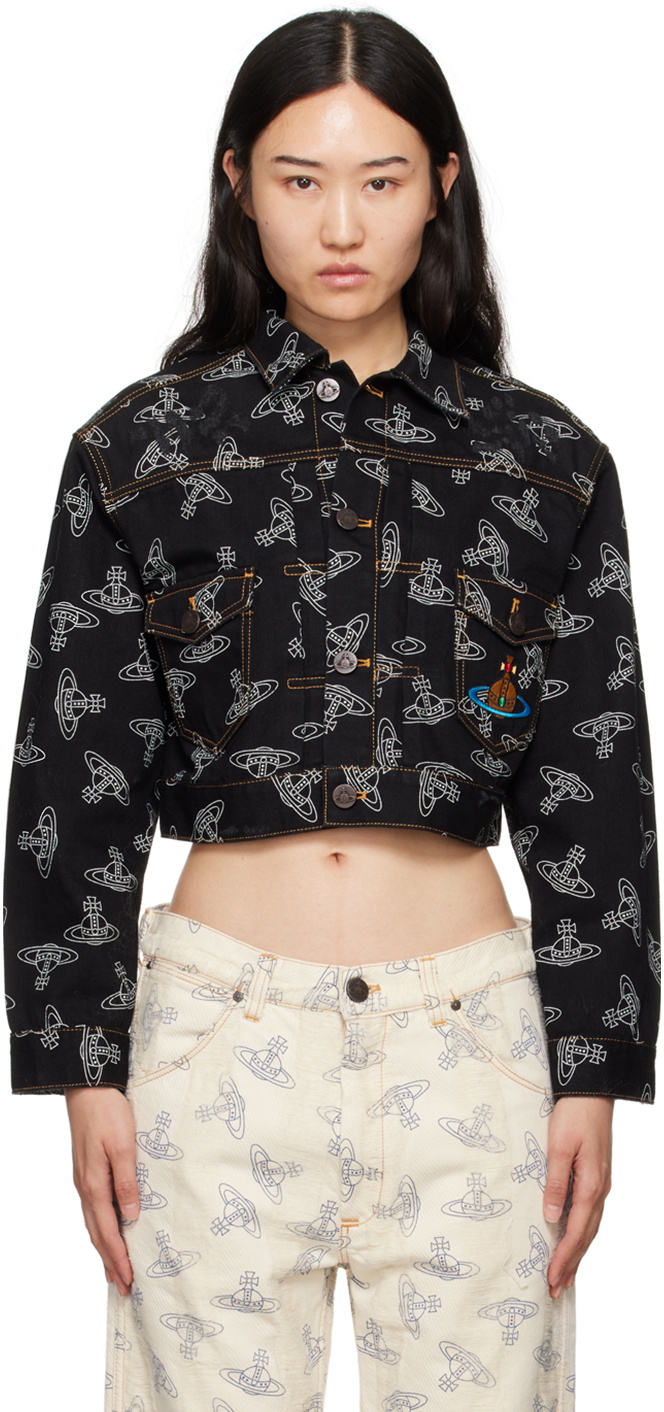 Vivienne Westwood Blue Cropped Marlene Denim Jacket Vivienne