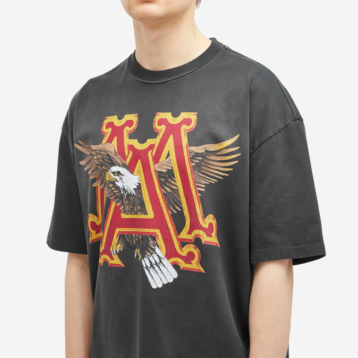 【AMIRI】 VINTAGE MA EAGLE オーバーサイズ T シャツ AMIRI Men's Vintage MA Eagle Oversized T-Shirt in Black Amiri