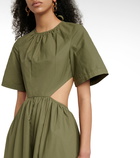 Deveaux New York - Cutout poplin midi dress