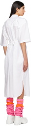MSGM White Chemisier Midi Dress