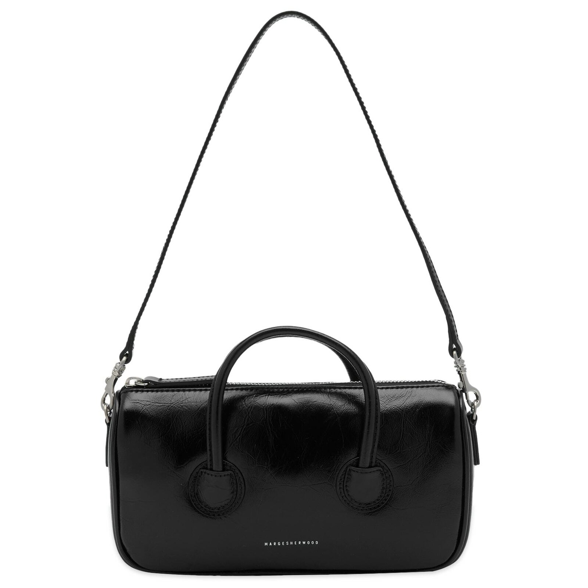 MARGE SHERWOOD Women's Zipper Small Bag in Black Crinkle 