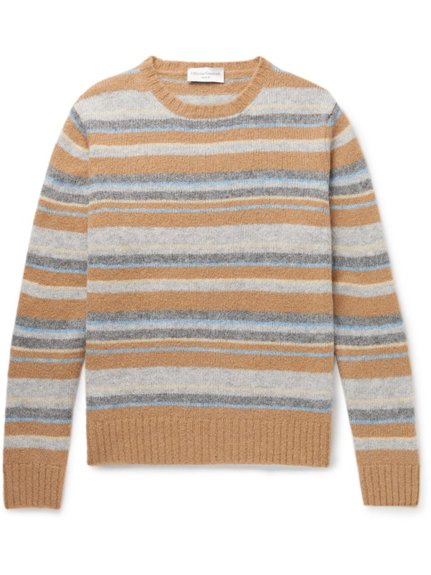 Photo: OFFICINE GÉNÉRALE - Marco Striped Knitted Sweater - Neutrals