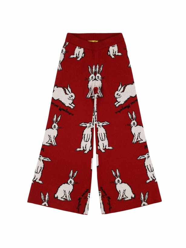 Photo: MAISON MANGOSTAN Rabbit Print Viscose Blend Knit Pants