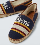 Gucci Logo leather-trimmed espadrilles