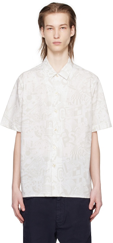 Photo: PS by Paul Smith Off-White Pattern Shirt