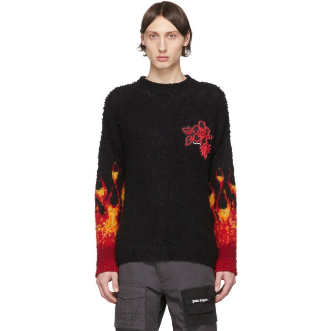 Photo: Palm Angels Black and Multicolor Burning Casentino Sweater