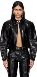 VAQUERA Black Racer Leather Jacket