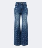 Veronica Beard Taylor printed wide-leg jean
