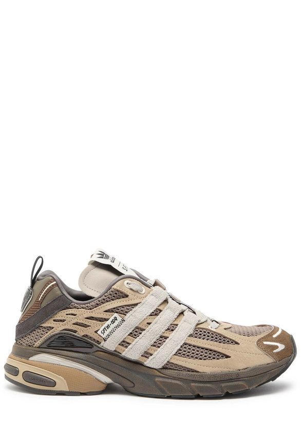 Photo: Adidas X Wales Bonner Adistar Cushion Panelled Mesh Sneakers Brown