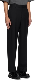 Solid Homme Black Wide-Leg Trousers