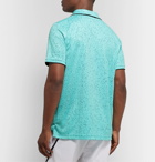 Nike Tennis - NikeCourt Contrast-Tipped Printed Dri-FIT Tennis Polo Shirt - Turquoise