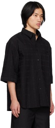 C2H4 Black Corbusian Fold-Over Shirt