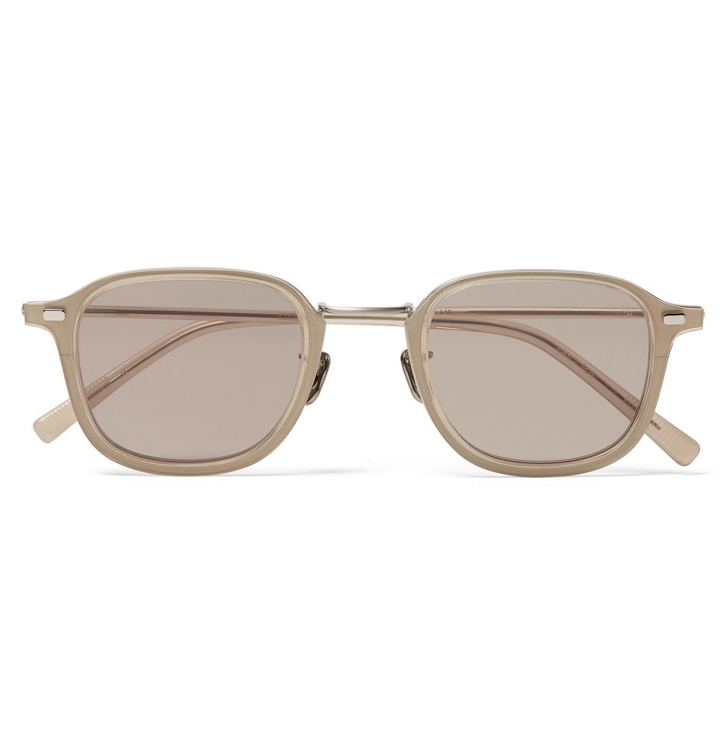Photo: Eyevan 7285 - Square-Frame Acetate and Gold-Tone Titanium Sunglasses - Neutrals