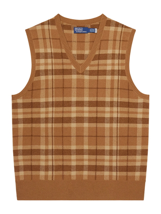 Photo: Polo Ralph Lauren - Checked Cashmere Vest - Brown