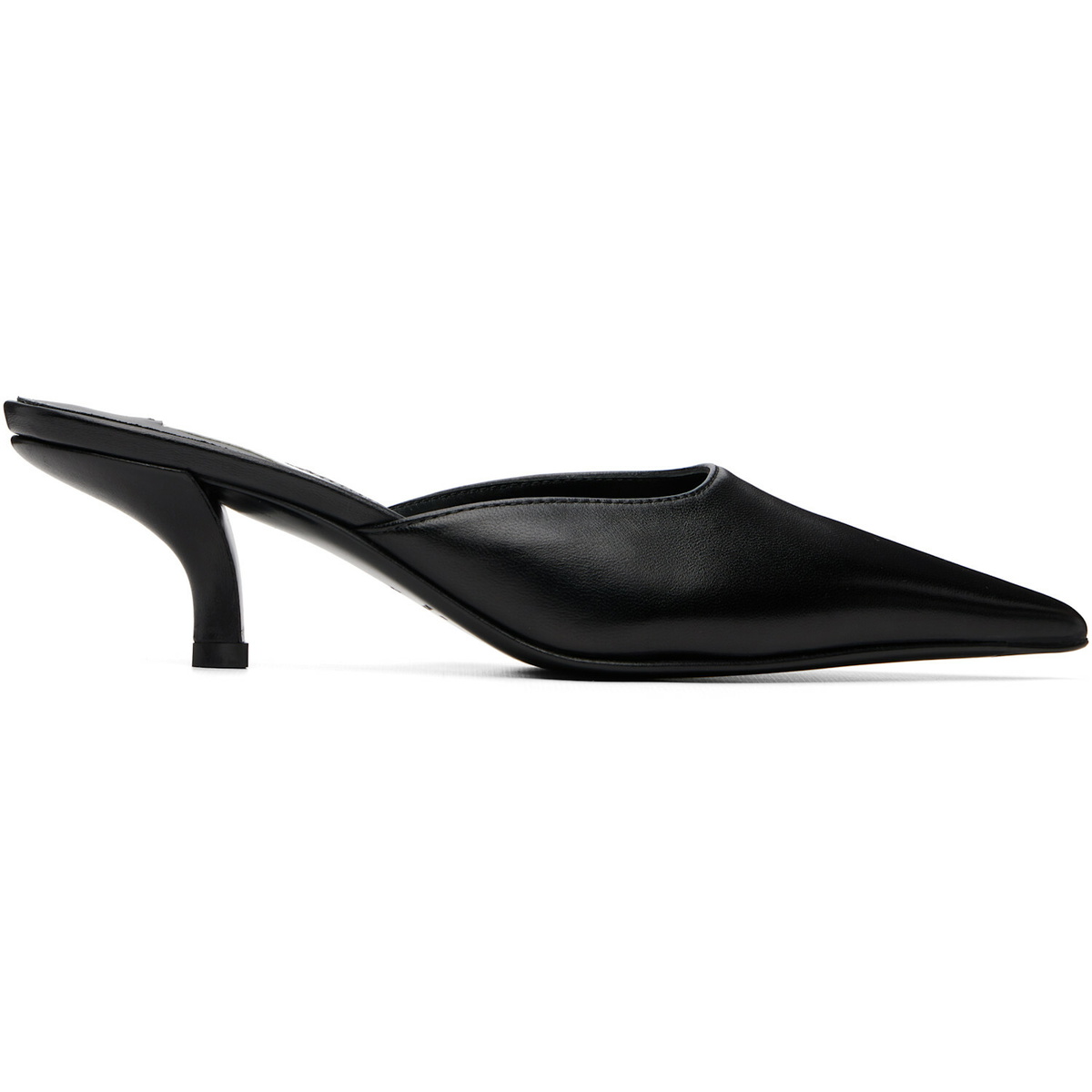 TOTEME Black Sharp Nappa Mule Heels