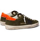 Golden Goose - Superstar Distressed Suede and Leather Sneakers - Green