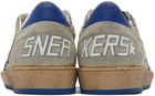 Golden Goose Beige & Blue Ball Star Sneakers