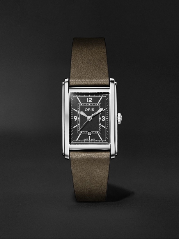 Photo: Oris - Rectangular Automatic 25.5mm Stainless Steel and Leather Watch, Ref. No. 01 561 7783 4063-07 5 19 16