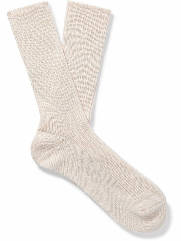 Photo: Auralee - Ribbed Cotton-Blend Socks